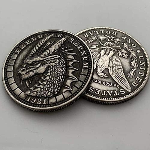 1921. Wandering Coin Crveni zmaj Leteći zmaj kovanica Životina srebra za pozlaćenu komicu kopriva kovanica sa zaštitnim slučajem