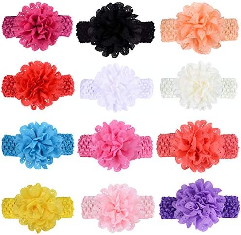 Kupite 16 komada trake za glavu za djevojčice heklane šifonske cvjetne trake za kosu dječji dodaci za kosu za djevojčice