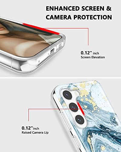 Jiaxiufen Galaxy S23 Case Gold Sparkle Glitter Mramor Mračni šok -otporni TPU meka guma silikonski poklopac telefona za Samsung