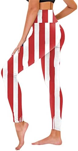 Američka zastava Patriotska nogu za žensku kontrolu trbuha Patriotske zvijezde Stripe Yoga hlače prozračne vježbe trčanje