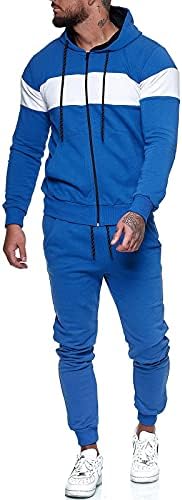 SAMOGO muški tracksuit postavlja 2 komada hoodie casual activewear jogging Sweatsuits Outfits Sport Suit Activewear Blue-3xl