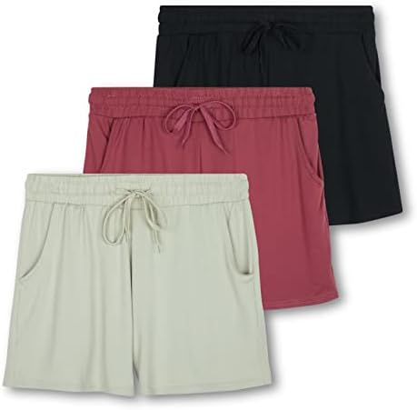 Pravi Essentials 3 Pack: Athletic Lounge kratke hlače za žene - ležerne kratke hlače s džepovima