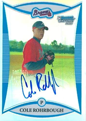 Skladište autografa 650028 Cole Rohrbough Autographed Baseball Card - Atlanta Braves 2008 Bowman Chrome 1. rookie refraktor