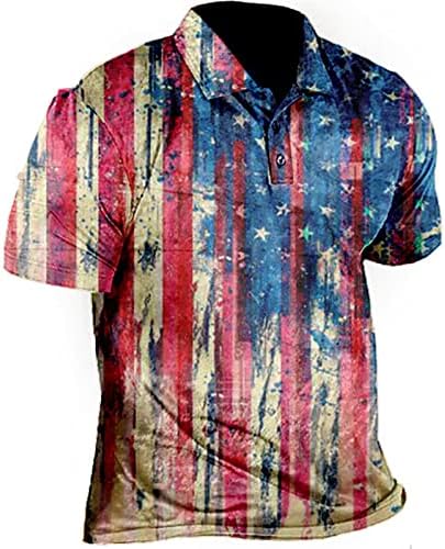 Majice ljetnih muških muških muških domoljubnih performansi Dan neovisnosti American Flag Classic Fit casual majice za