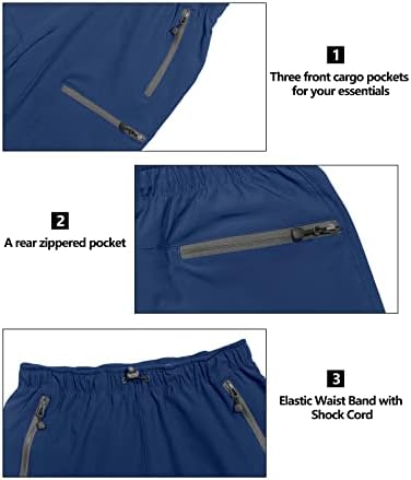Mapamyumco ženske planinarske hlače Lagane brze suhe, rastezljive teretne hlače za putovanja, džepovi s patentnim zatvaračem
