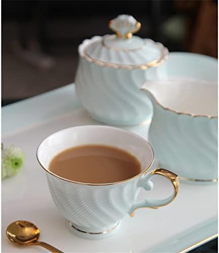 Hdrzr plava elegantna nordijska kost Kina šalica kave i tanjur engleskog popodnevnog čaja set