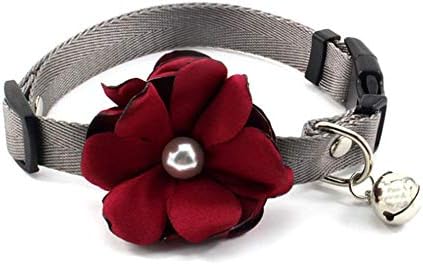 Petfavorites geranium cvjetni mačji ogrnik kravata kravata - Najlonska ogrlica od šteneta s bisernim zvonom - Chihuahua jorkie