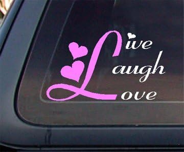 Live Laugh Love Decal / naljepnica - bijela i svijetlo ružičasta