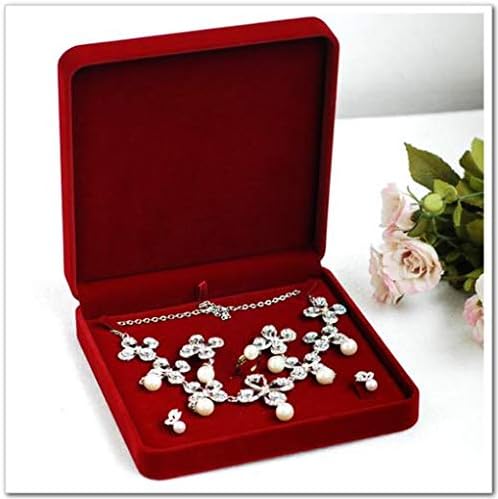Qohnk visoki -end crveni baršun nakit set kutija ogrlica kutija za pakiranje privjesak narukvica nakida naušnica kutija za