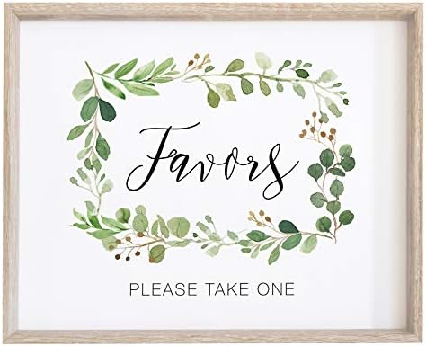 Vjenčanje favorizira znak | Akvarelsko zelenilo s eukaliptusom na debelom kartonskom papiru | Molim vas, uzmite jedan ukras
