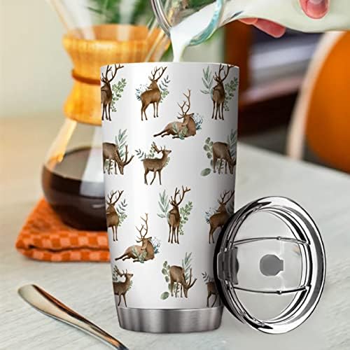 Šuma jelena s kliznim poklopcem šalica za kavu za kavu od nehrđajućeg čelika dvostruke zidne šalice za vodu za kućnu školu