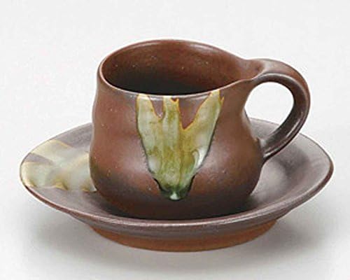 Tessa 2.7inch Set od 5 šalica i tanjura smeđe keramike napravljene u Japanu
