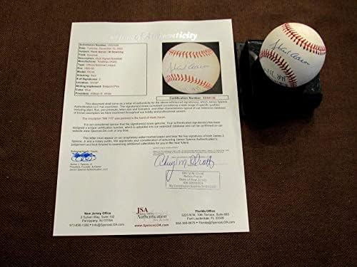 Hank Aaron al Downing HR 715 Braves Dodgers Hof potpisao automatsko baseball JSA Loa - Autografirani bejzbol