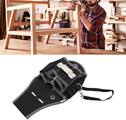 Struk viseća hardverska torba za alat, mali crni remen za obradu drveta prijenosna Oxford tkanina više džepova za stolaru