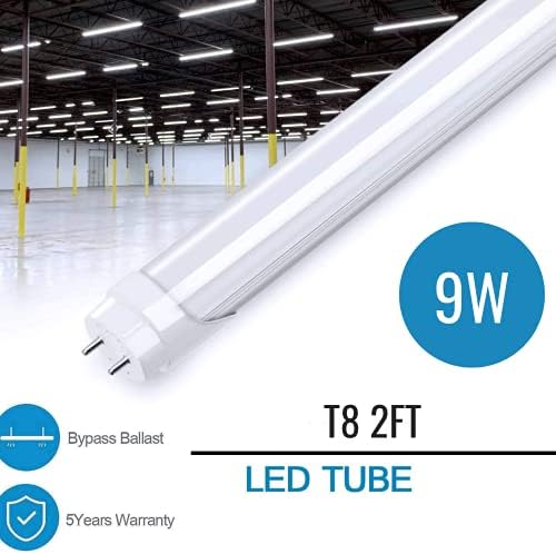 25 pakiranja LED žarulja od 2 stope od 9 vata, 1170lm 5500-6000K dnevno bijelo svjetlo, zamjena fluorescentne cijevi od 2