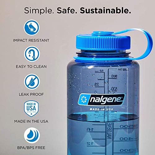 Nalgene održava boca vode bez tritana bez BPA, 32 oz, široka usta, električna magenta i Hydrapak Watergate Wide Spripsh Guard