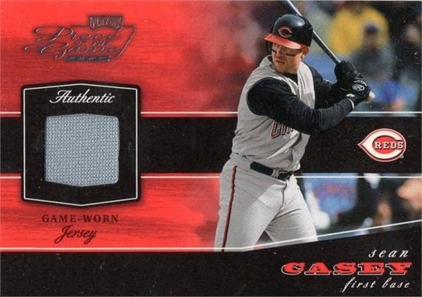 Sean Casey Player nosio Jersey Patch Baseball Card 2002 doigravanje POG77 - MLB igra korištena dresova