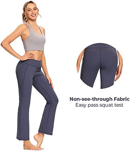 Yogamite ženski standardni bootcut s 3 džepa, trening za kontrolu trbuha izbrijao je bootleg, joga radne hlače