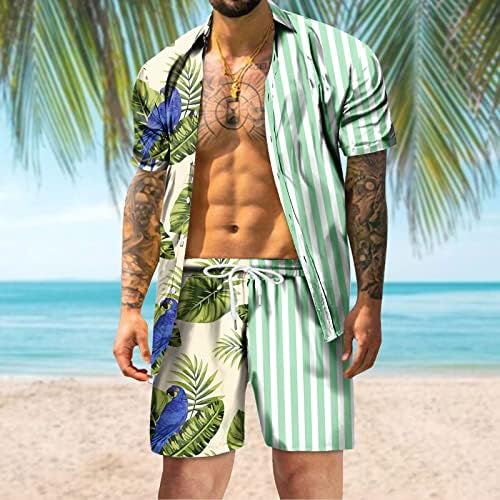 BMISEGM odijelo za muškarce muški ljetni modni slobodno vrijeme na Havajima, morska odmor plaža digitalna 3D printina košulja