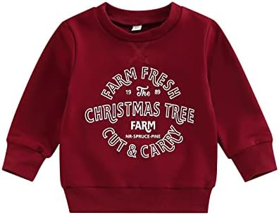 Djeca mališana djevojaka Dječak božićno odijelo pismo tiskanje posada pulover pulover pulover božićni zimski vrh