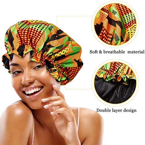 2 kom velika satenska kapa za spavanje u afričkom stilu svilenkasta podesiva kapa za spavanje za kovrčavu kosu crna za djevojčice