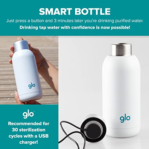 Glo - UV boca za pročišćavanje vode | Eliminira loš miris i okus | Dvostruka izolacija nehrđajući čelik BPA besplatno 400ml
