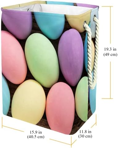 Vodootporne košare za rublje; visoke izdržljive sklopive obojene košare sa šarenim printom uskršnjih jaja za odraslu djecu
