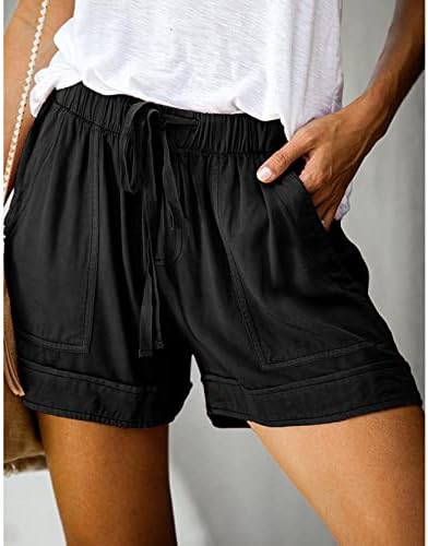 Ženske lagane kratke hlače elastični struk Udobne kratke hlače povremene ljetne lanene trenerke vrećaste trendovske kratke