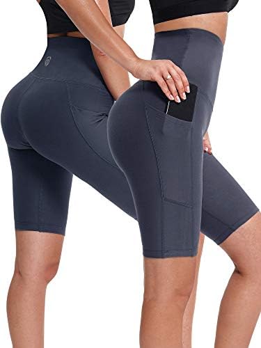 Neleus ženske joge kratke kratke hlače za kontrolu trbuha trening trčanje kompresijskim kratkim hlačama s džepom