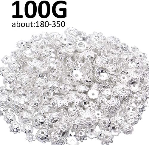 100 grama kape za perle metalni odstojnici nakit pribor za izradu narukvica i ogrlica, srebro