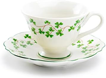Grace Teaware Shamrock Fine porculanske šalice čaja i tanjur, višebojan