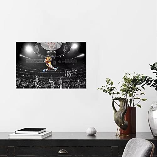 ZDJ LeBron James Dunk poster za dječake Potpisan 12x18inch Unframed Canvas Wall Art For Men Dekor sobe 23 KING-JAMES SLIKE