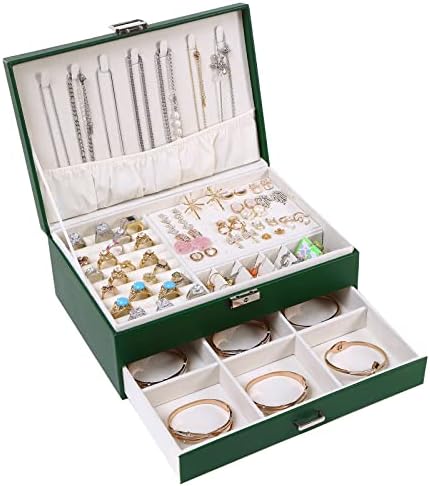 Jacieyu veliki nakit kutija za nasljednice Organizator za djevojčice, velike izvrsne kožne kutije za nakit Žene Naušnice