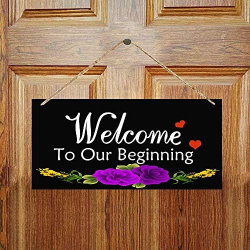 Domaskdk dobrodošli na naš početni znak - Zagrijavanje kuće, znak dobrodošlice vjenčanja, rustikalni znak dobrodošlice, drveni