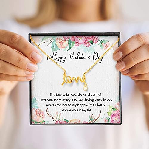Kartica s porukama, ručno izrađena ogrlica - Ogrlica za žene djevojke - Dan za Valentinovo za ogrlicu za ženu - Scriptirana