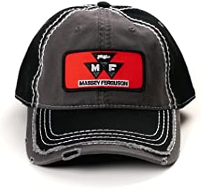 J&D Productions Red Massey Ferguson logotip šešir, siva i crna nevolja, 7-7 7/8