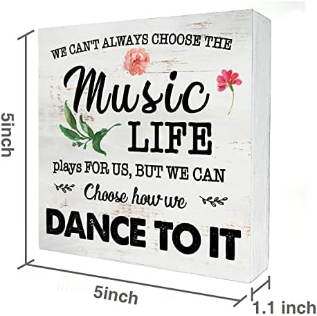 Ne možemo uvijek odabrati Music Life Wood Box Sign Dekor za dom Rustikalni inspiracijski citat drvene kutije Blok plak za