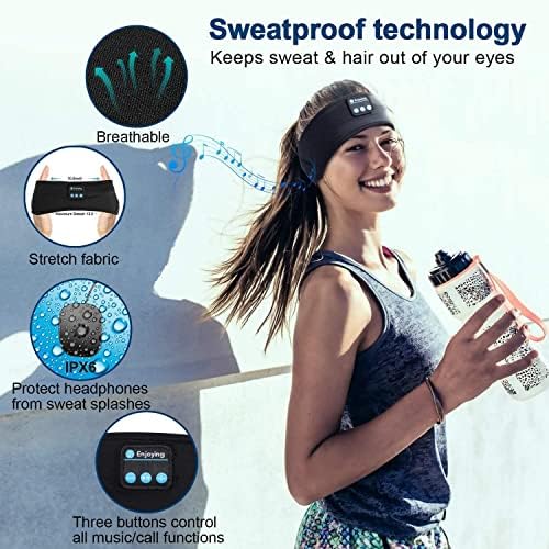 Musicozy Sleep Slušalice Bluetooth traka za glavu, maska ​​za spavanje s Bluetooth slušalicama za spavanje, sportske slušalice