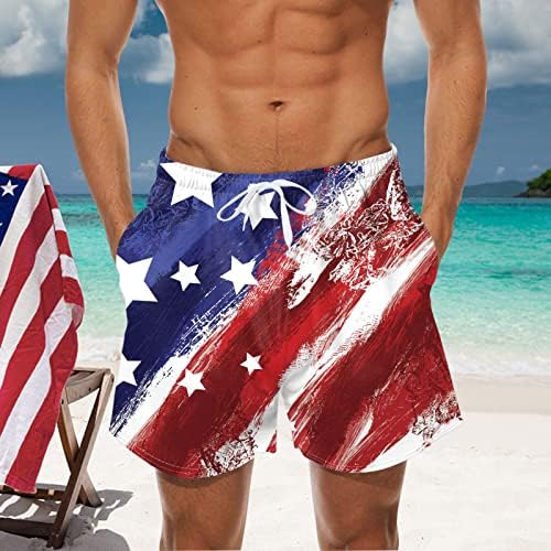 Brzi suhi kupaći kočići muški američki zastava tiskati cool bokserski kratki kratki kostimi ležerni 4. srpnja muški kupaći