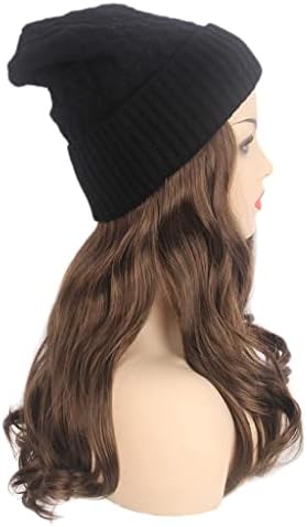 Perika Ženska duga kosa s kapuljačom Crna pletena kapa perika duga kovrčava smeđa perika šešir jedan