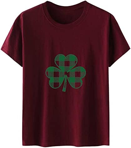 Dan svetog Patrika na vrhu žensko shamrock tiskar za odmor za odmor majice kratki rukavi casual irski festival majice bluza