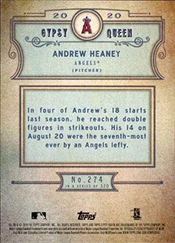 2020. Topps Gypsy Queen 274 Andrew Heaney Los Angeles Angels Baseball Card