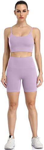 Icyzone Visoki struk vježbanja biciklističke kratke hlače za žene, joga teretana trčanja kompresije spandex kratkih hlača