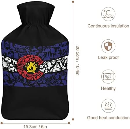 Kolorado kalibra za snowboarding zastava vreća za ubrizgavanje vode s poklopcem 1000 ml vruće tople boce za muškarce i žene