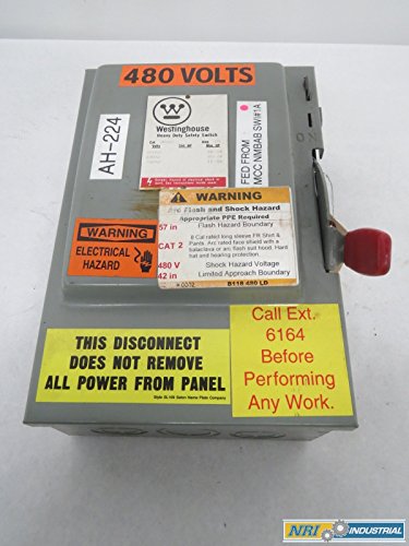 Westinghouse HU362 Neobuhvatni 60A AMP 600V-AC 3P prekidač za prekid B355838
