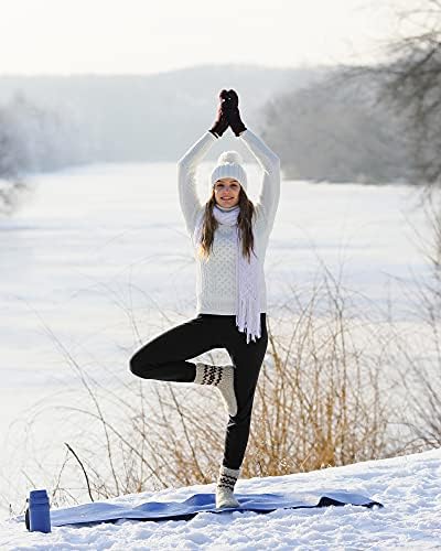 WHOUARE 2 pakirajte ženske rune obloge s džepovima, zimske tople vježbe joga hlače s termičkim tajicama s visokim strukom