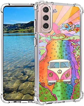 Kompatibilno sa Samsung Galaxy S22+ Plus hipi slučaj, estetski indie psihodelični trippy cvjetni groovy grafički grafički