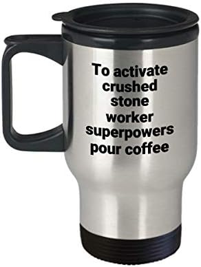 Srušeni kameni radnički putnički šalica Smiješna sarkastična noviteta od nehrđajućeg čelika Supersila za kavu za kavu
