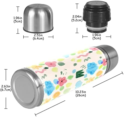 Nehrđajući čelik Kožni vakuum vakuuma izolirana šalica akvarela cvjetovi termos boca vode za vruća i hladna pića Djeca odrasli