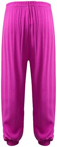 Msemis Kids Girls Solid Color Loose Fit Harem Athletic hlače za gimnastiku/ples/trening/joga